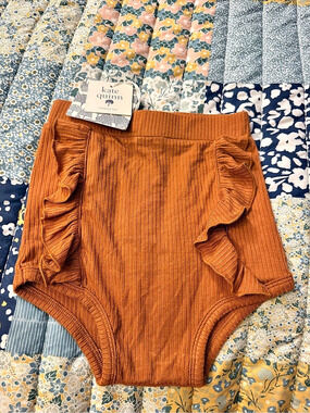 Kate Quinn High Waist Ruffle Bloomer Brown Baby 18-24m NWT